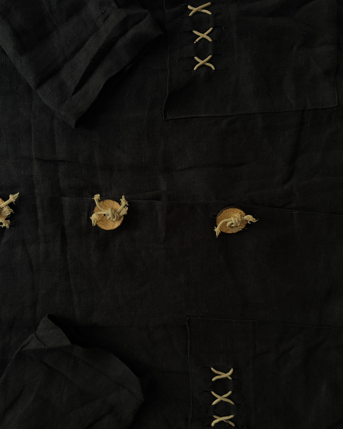 Vintage French Linen Sailor Collar Jacket