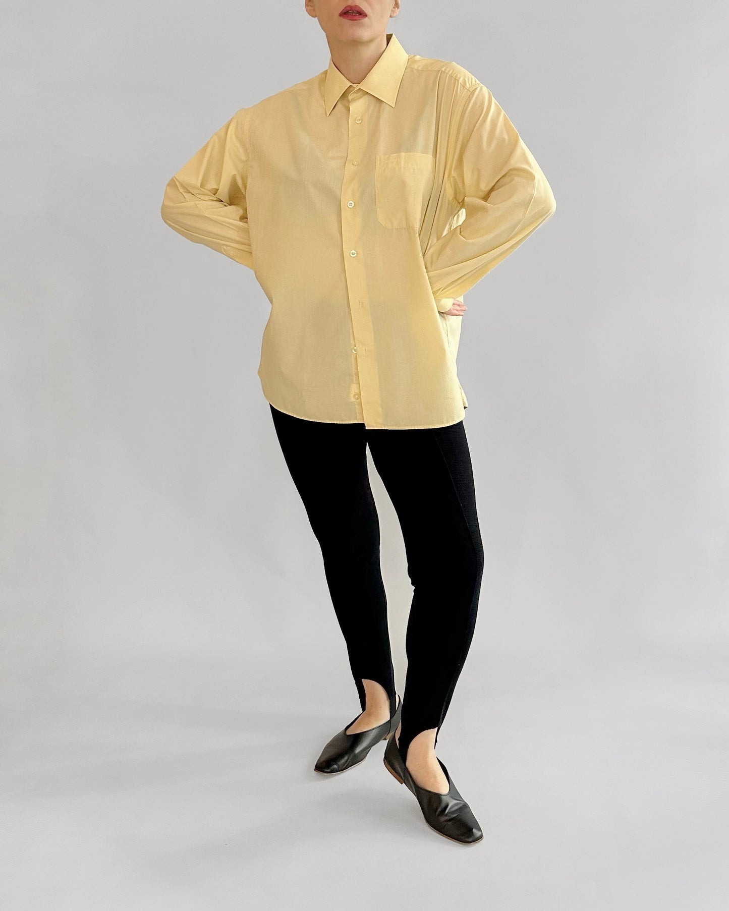 90s Pierre Cardin Butter Yellow Shirt