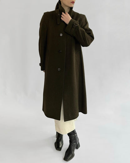 80s Steinbock Green Loden Wool Coat