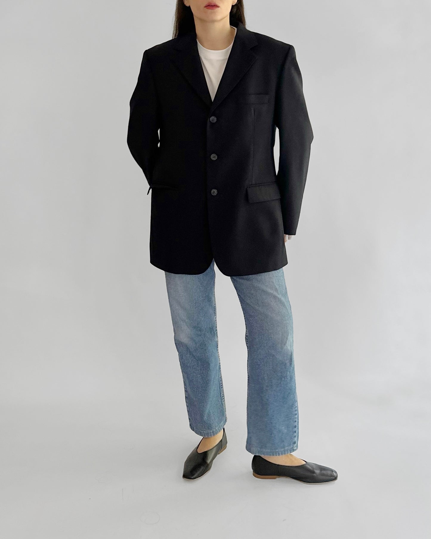 80s Pierre Cardin Navy Wool Blazer