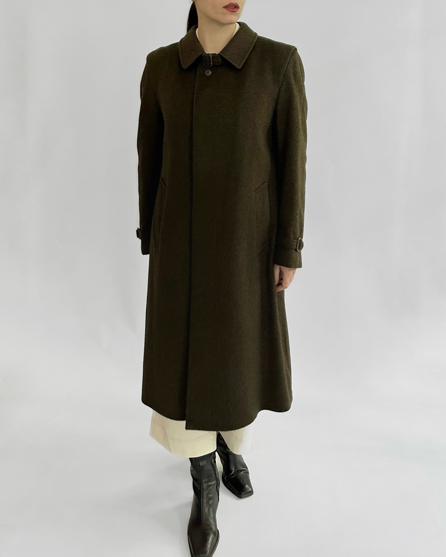 80s Steinbock Green Loden Wool Coat