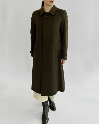 80s Steinbock Green Loden Wool Coat