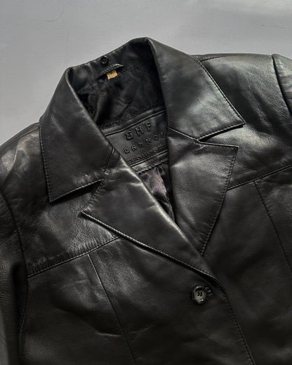 90s Black Leather Blazer