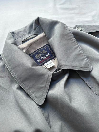 90s Ivy Oxford Grey Trench Coat