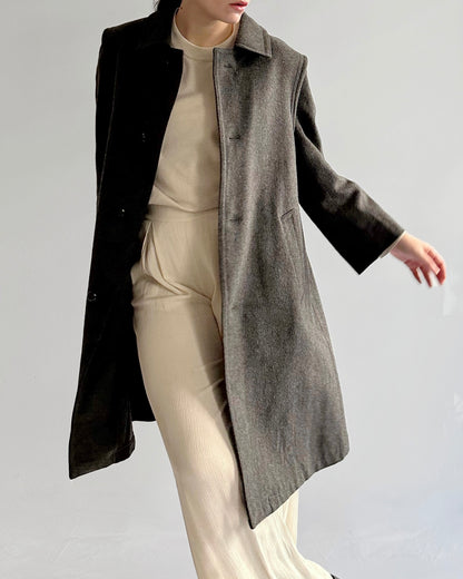 90s Austrian Grey Wool Loden Coat