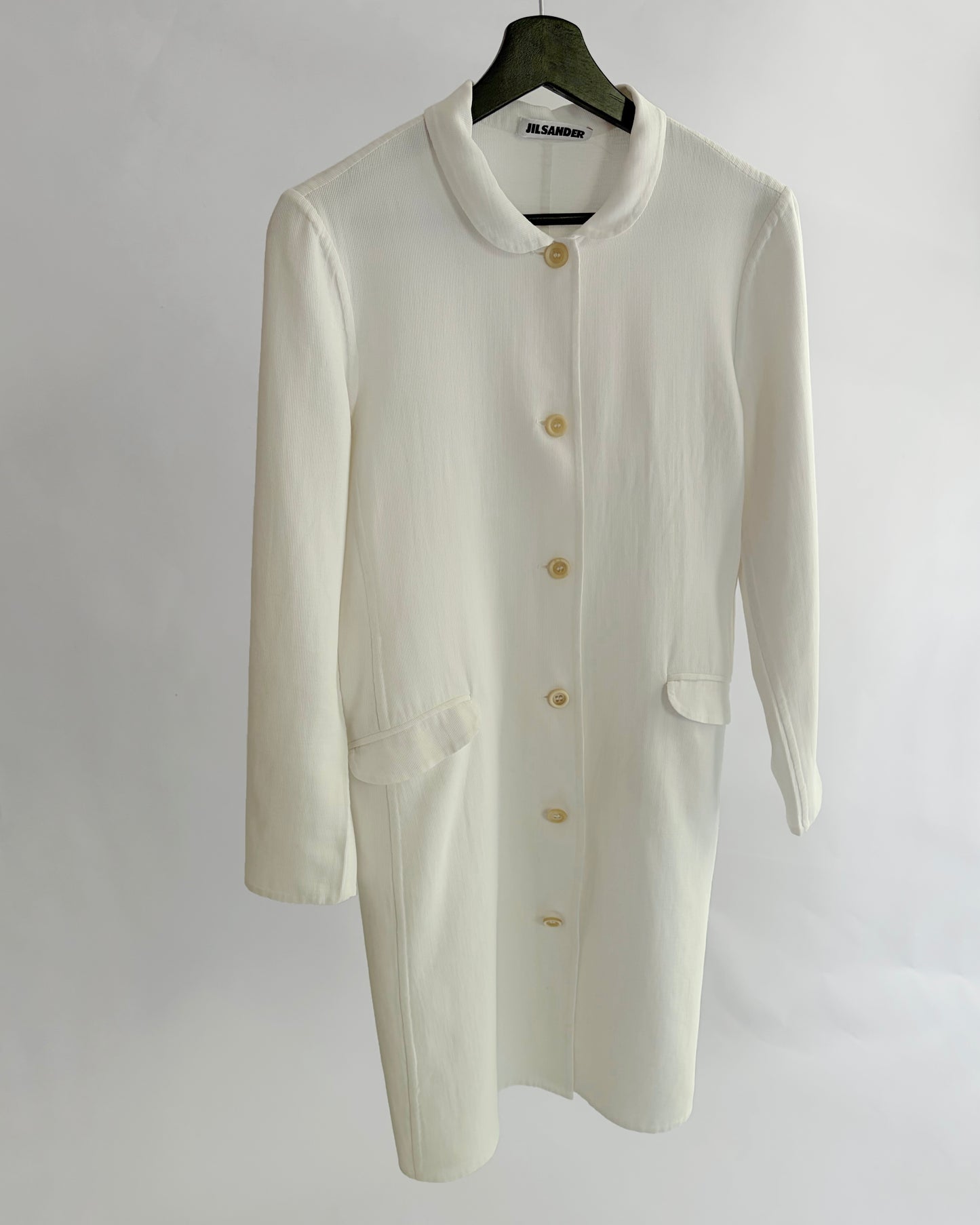 Jil Sander 2000s White Cotton Coat Dress
