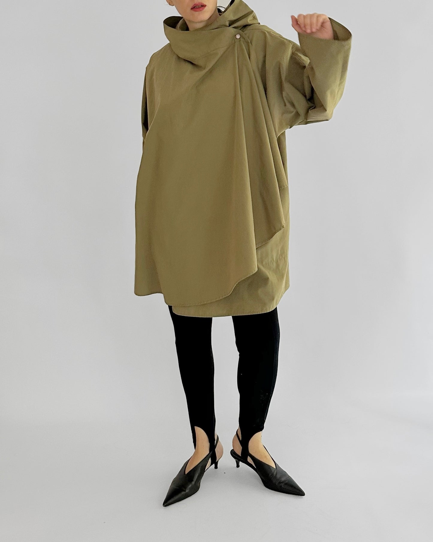 1970s/80s Olive Green Hooded Coat