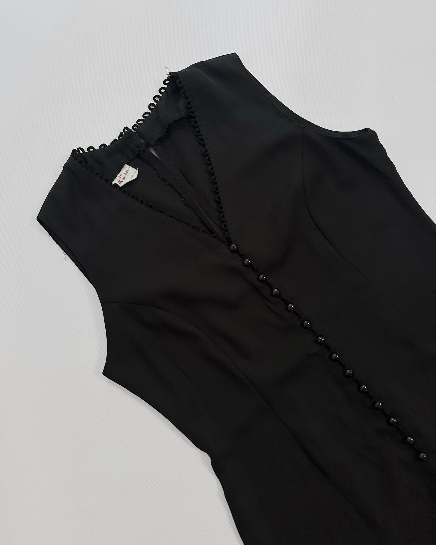 80s Black Sleeveless Jumpsuit