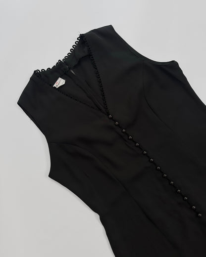 80s Black Sleeveless Jumpsuit