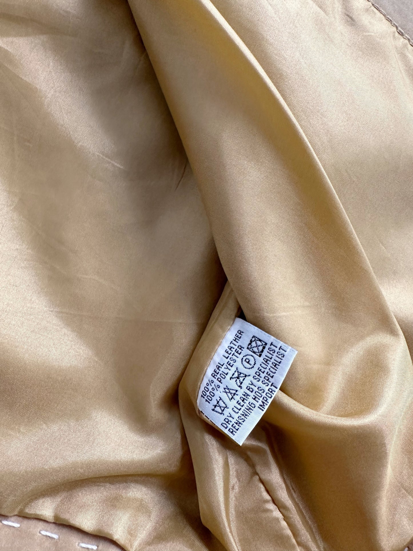 90s Suede Beige Leather Coat