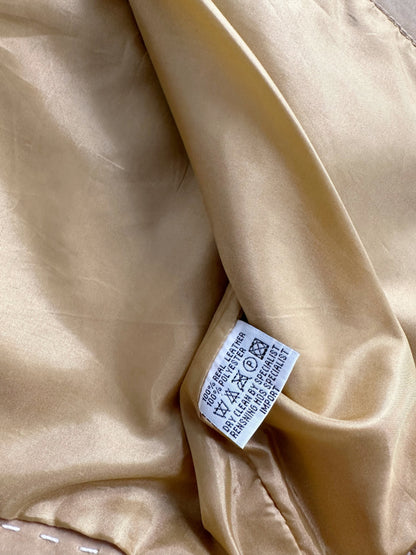 90s Suede Beige Leather Coat