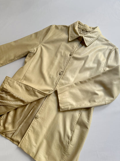 90s Beige Leather Jacket