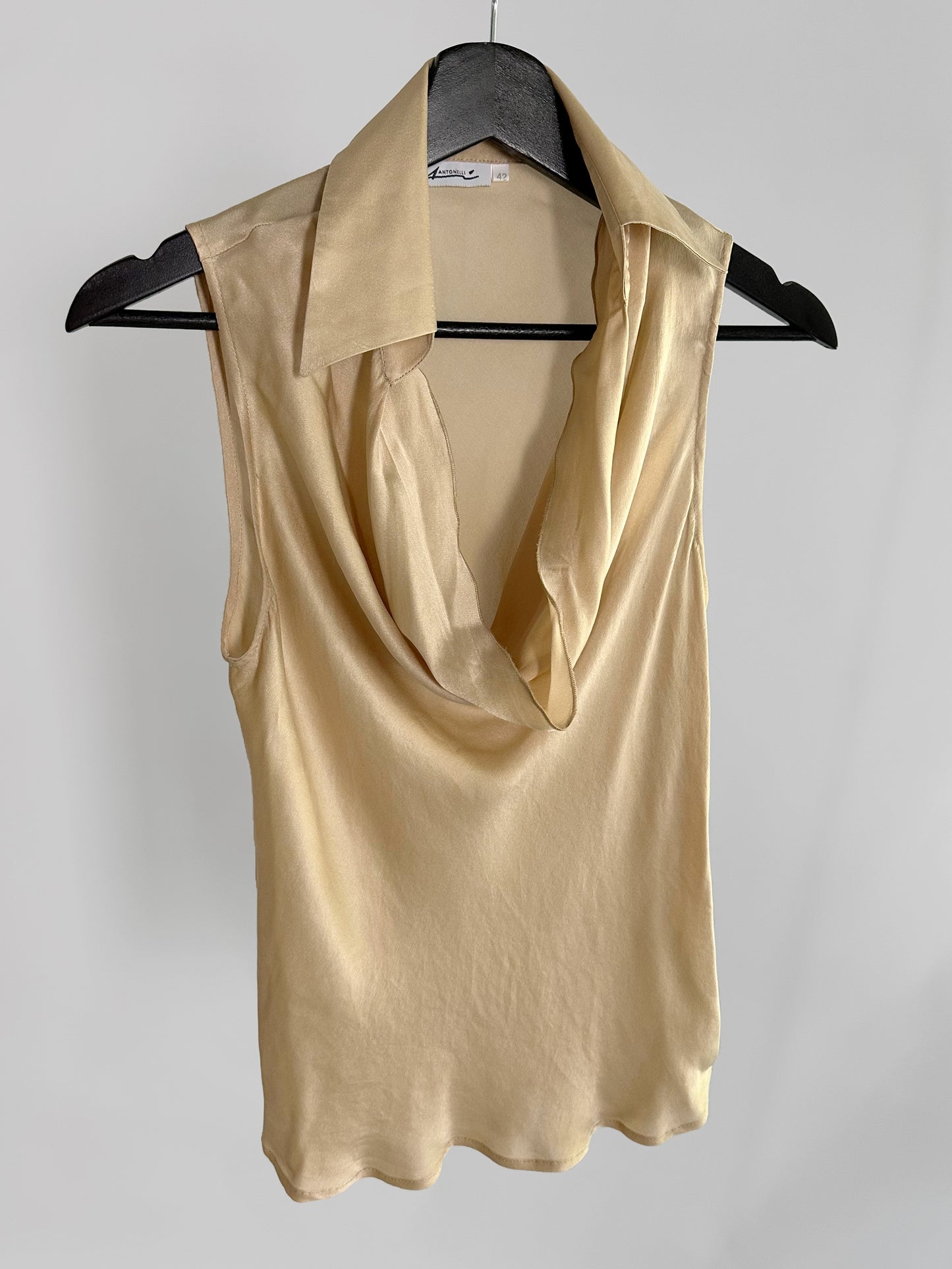 90s Gold Silk Sleeveless Blouse