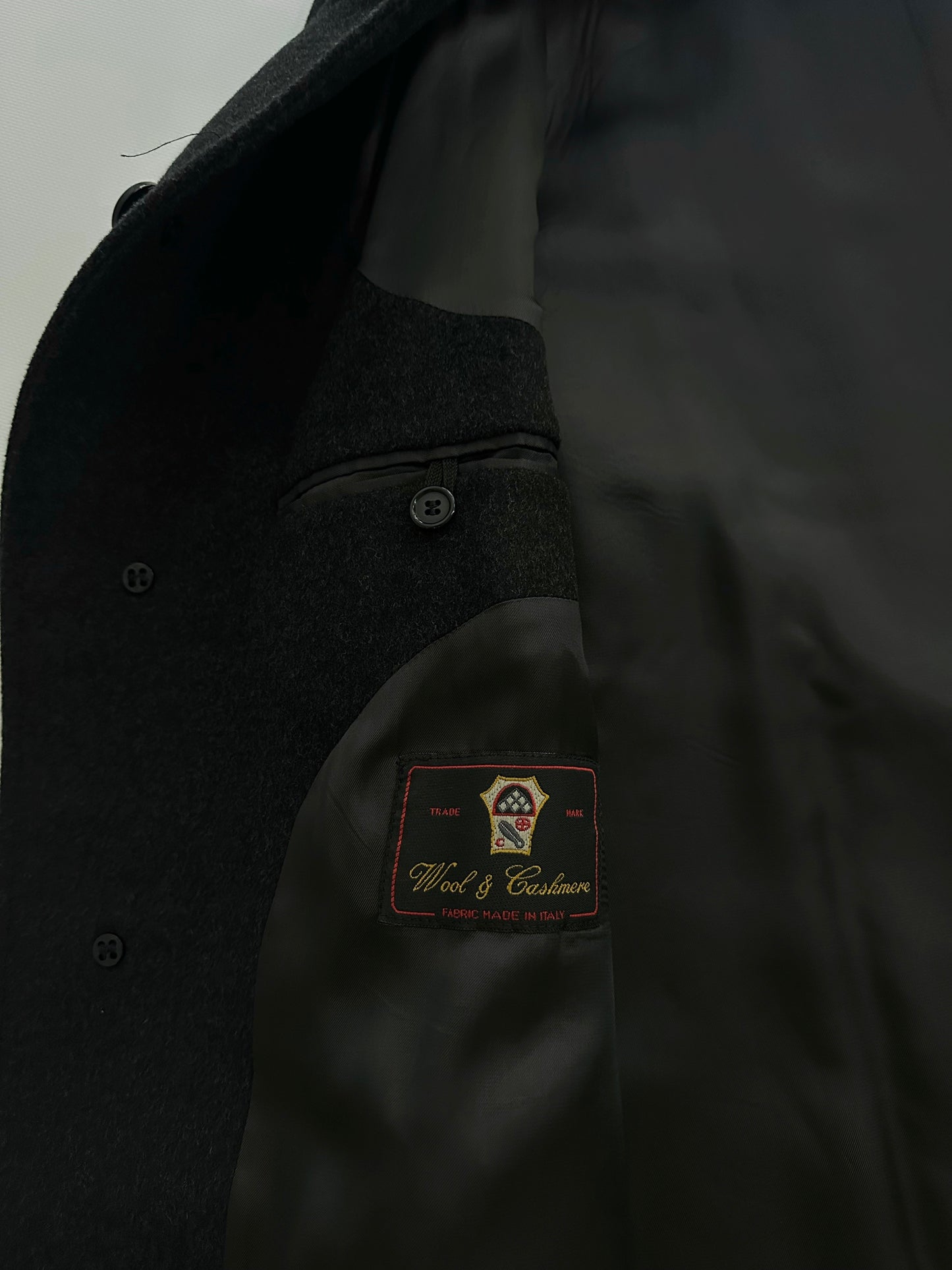 90s Gianfranco Ferré Charcoal Wool and Cashmere Coat