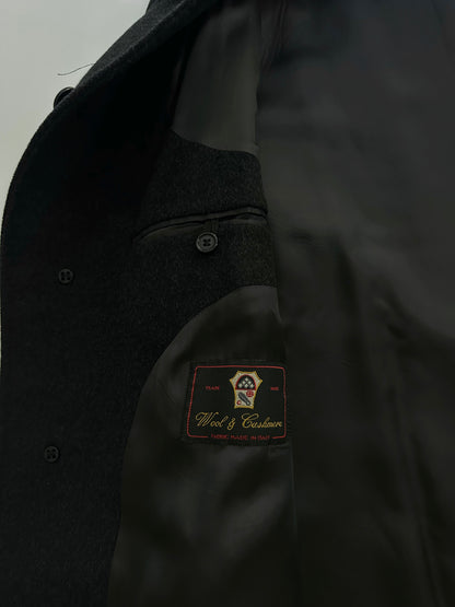 90s Gianfranco Ferré Charcoal Wool and Cashmere Coat