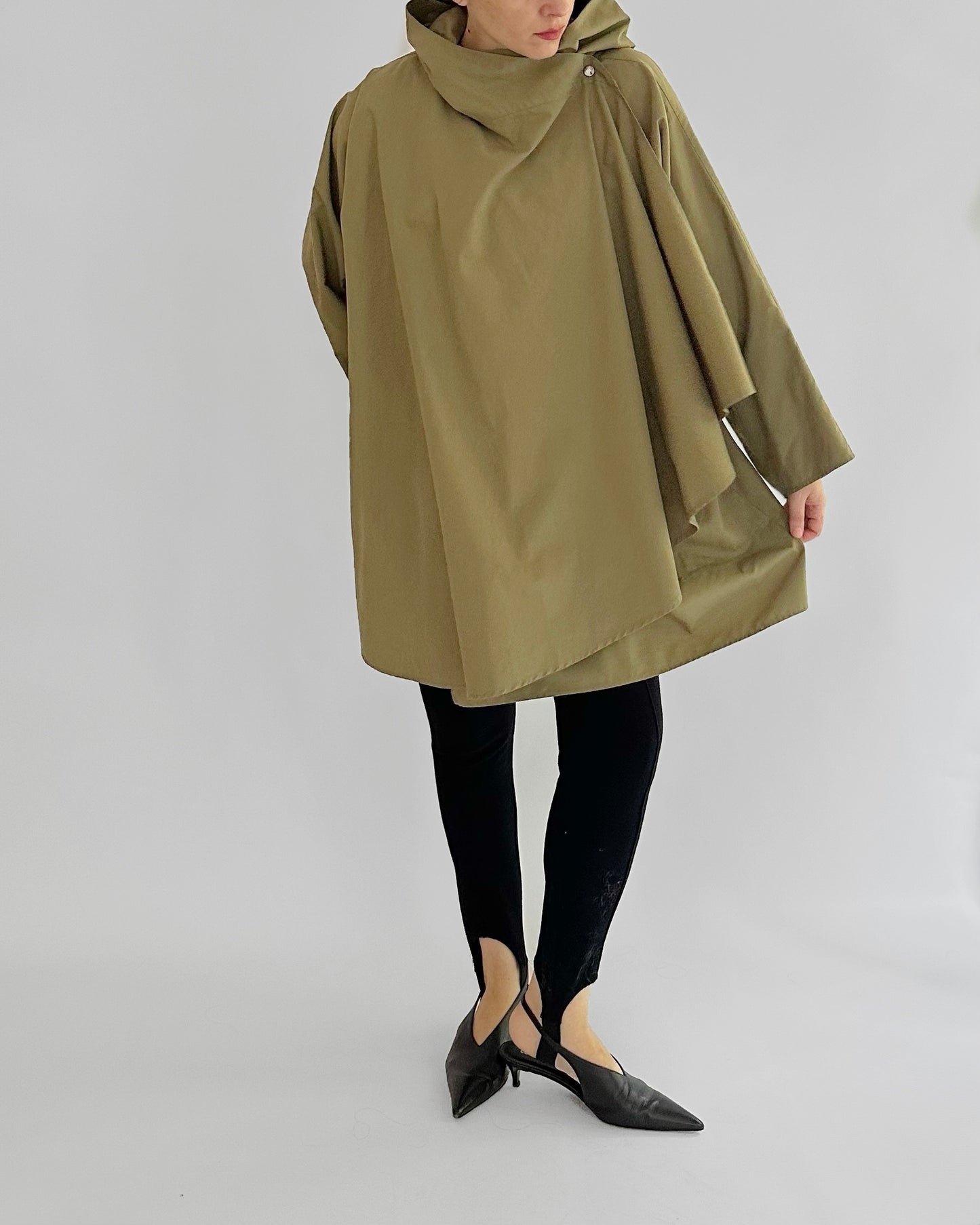 1970s/80s Olive Green Hooded Coat