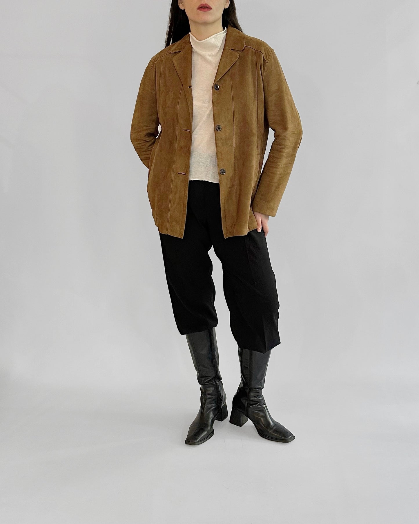 90s Brown Suede Jacket – Made in Portugal