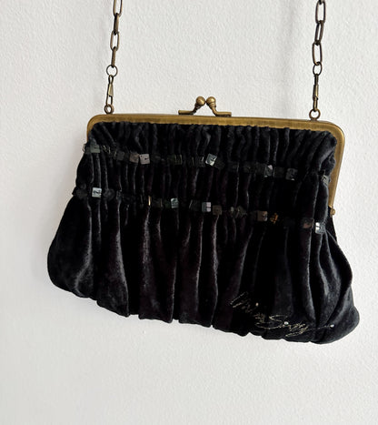 Vintage Y2K MISS SIXTY Black Velvet Evening Bag