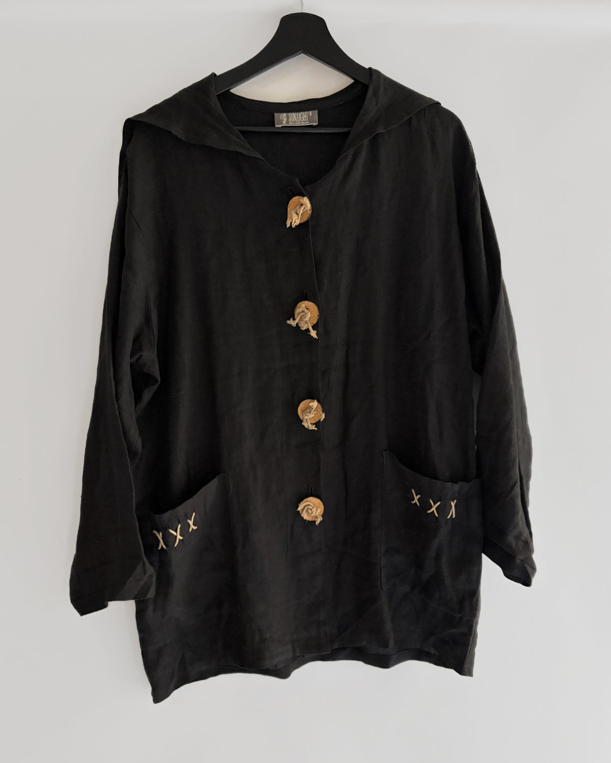Vintage French Linen Sailor Collar Jacket