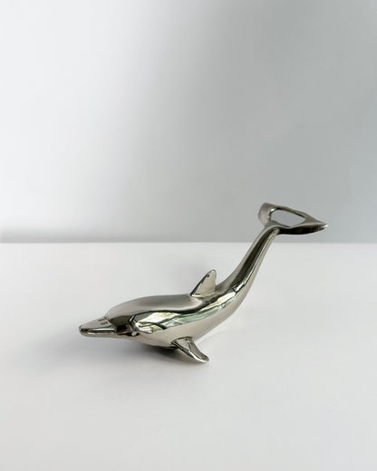 Vintage 1980s Silver-Plated Dolphin Bottle Opener