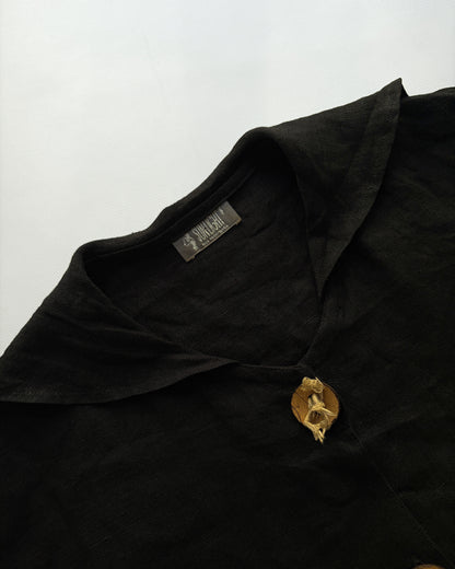 Vintage French Linen Sailor Collar Jacket