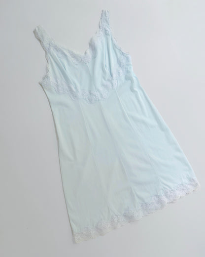 Vintage 1960s Pale Aqua Nylon Lace Nightgown