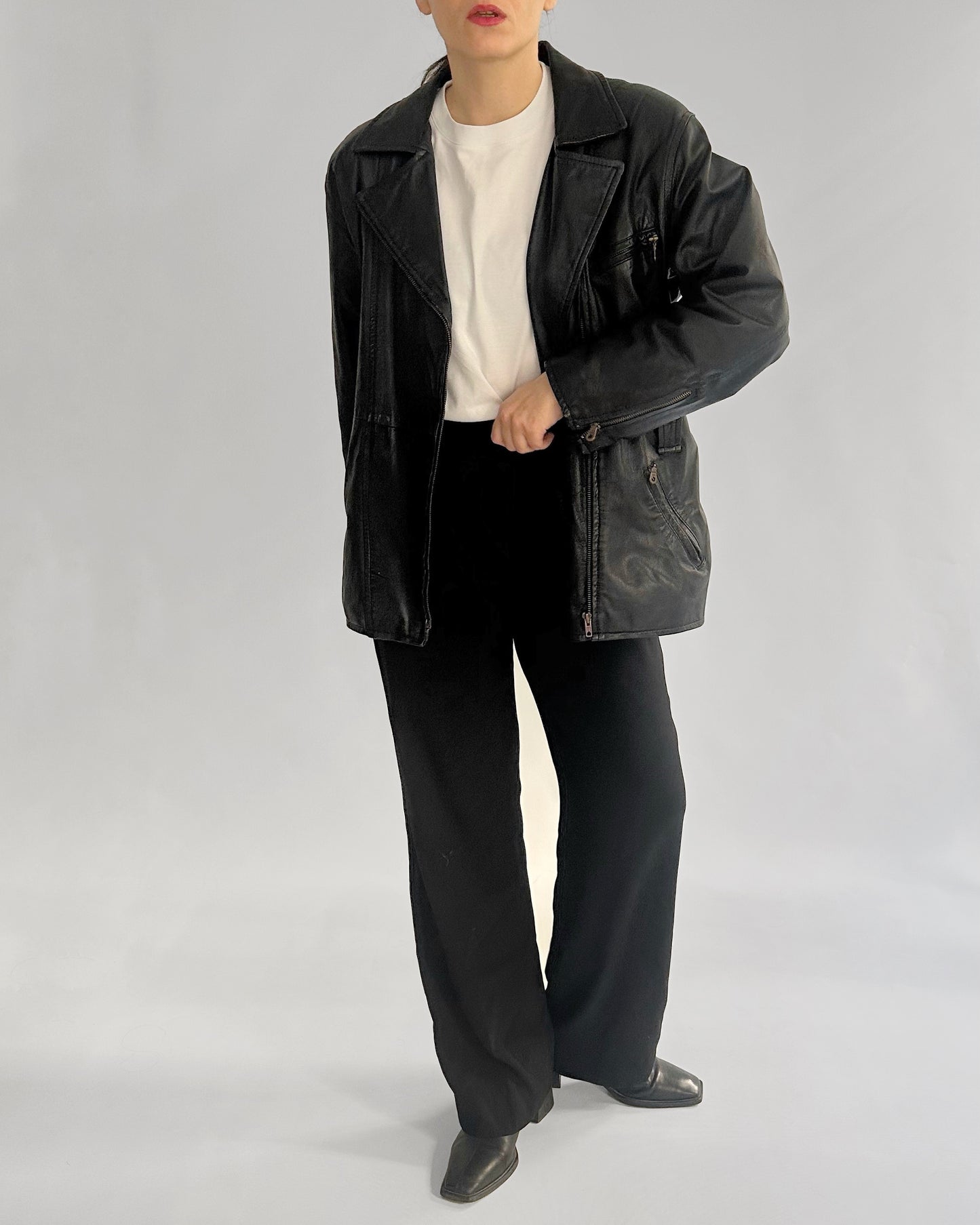 80s Black Leather Jacket