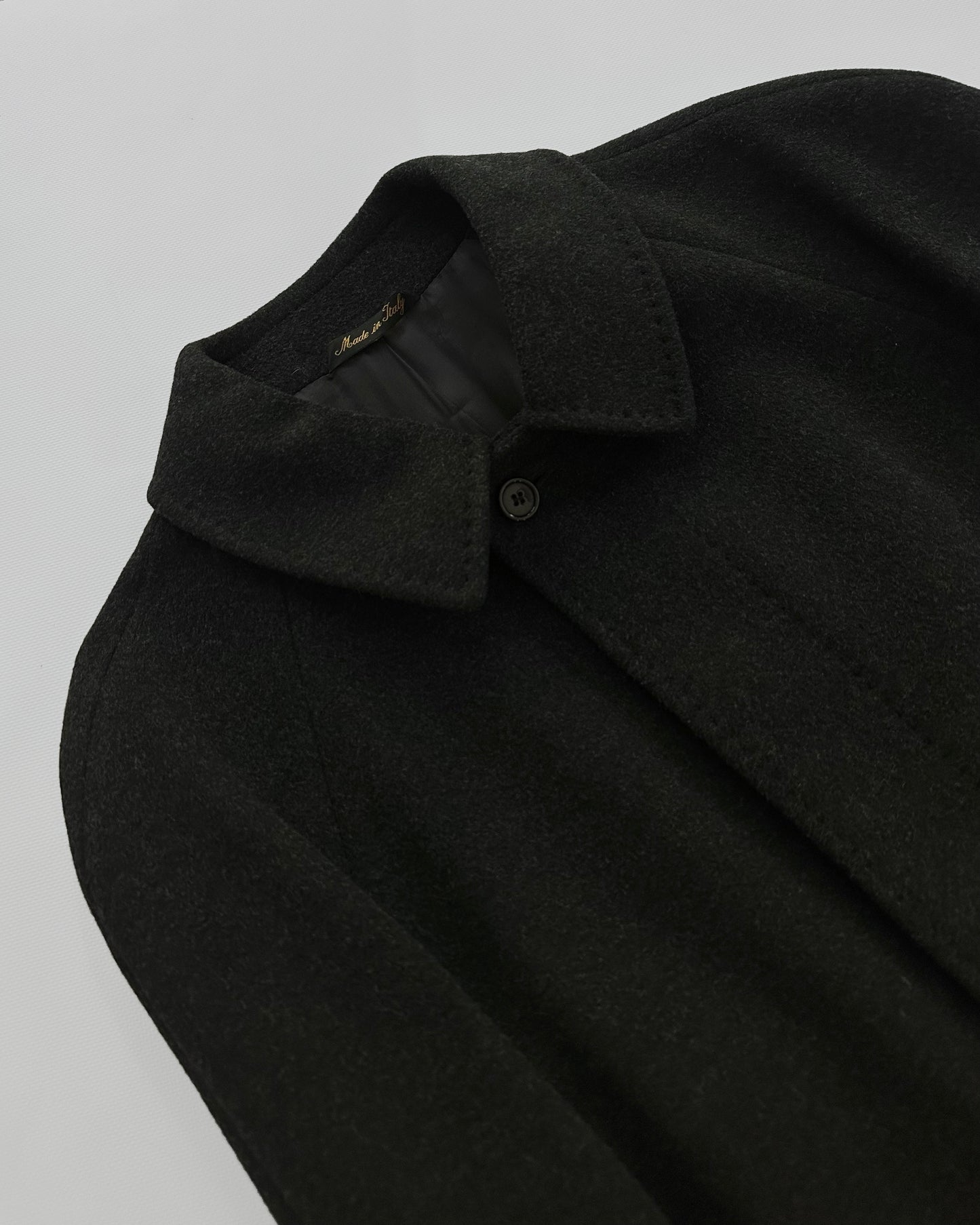 90s Gianfranco Ferré Charcoal Wool and Cashmere Coat