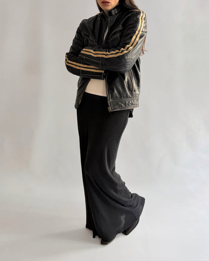Vintage Aberdeen Leather Black Cowhide Motorcycle Jacket
