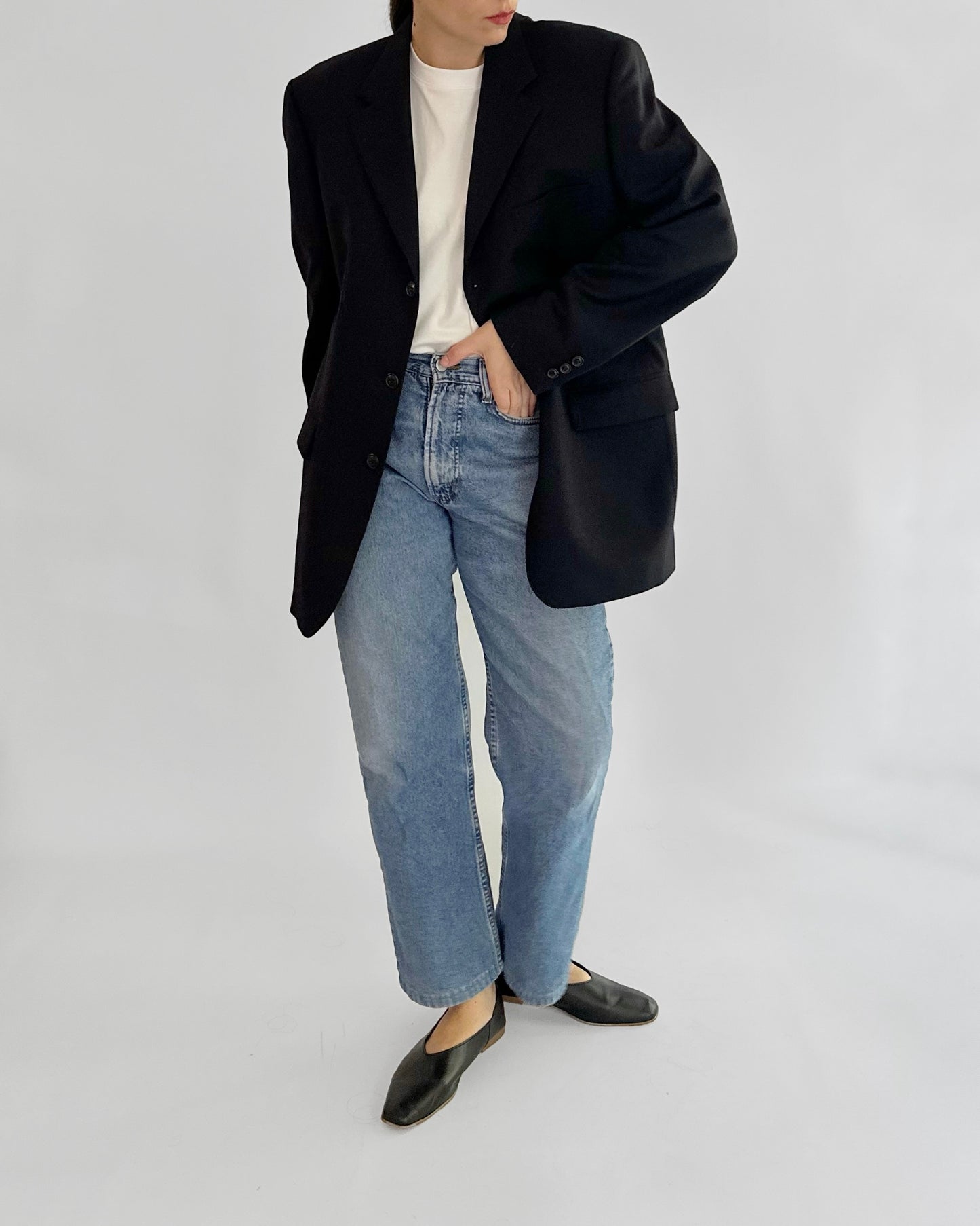 80s Pierre Cardin Navy Wool Blazer