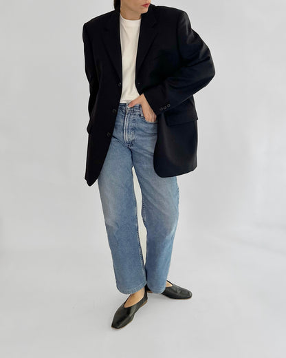 80s Pierre Cardin Navy Wool Blazer