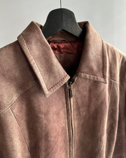2000s Dusty Pink Washed Nappa Leather Jacket