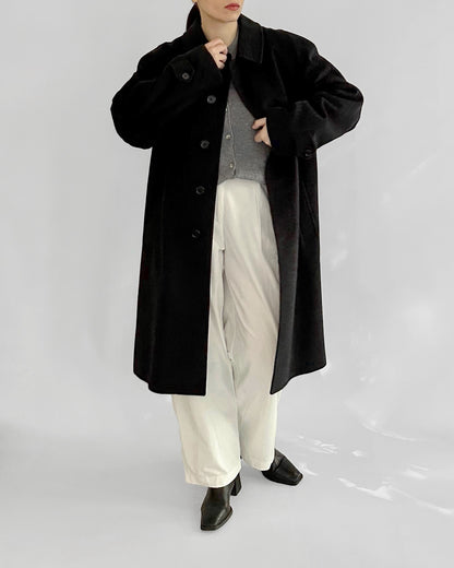 90s Gianfranco Ferré Charcoal Wool and Cashmere Coat