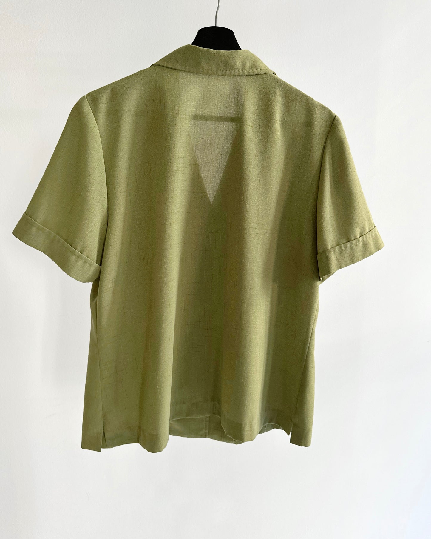 80s Bowling Style Green Blouse