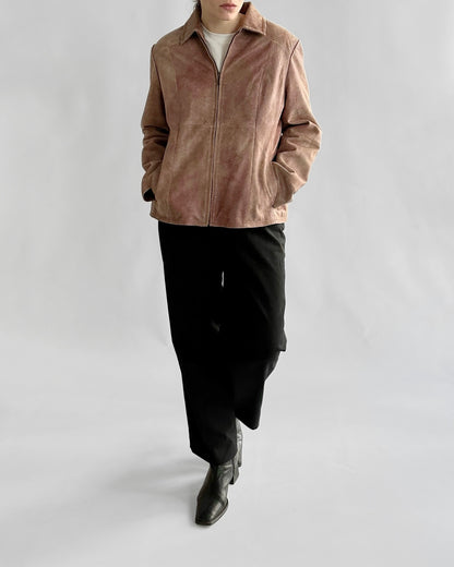 2000s Dusty Pink Washed Nappa Leather Jacket