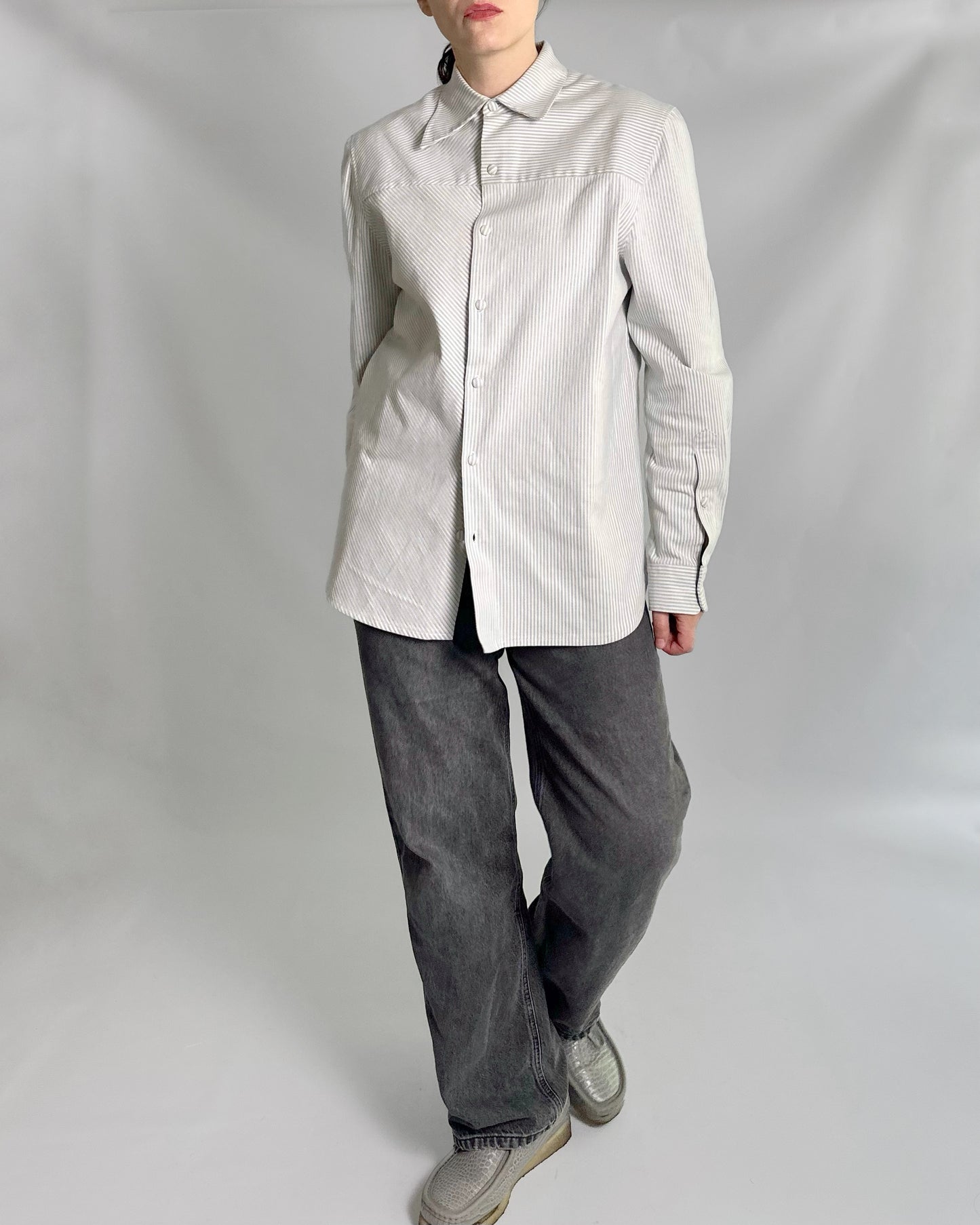 MANS FW19 Striped Asymmetric Shirt
