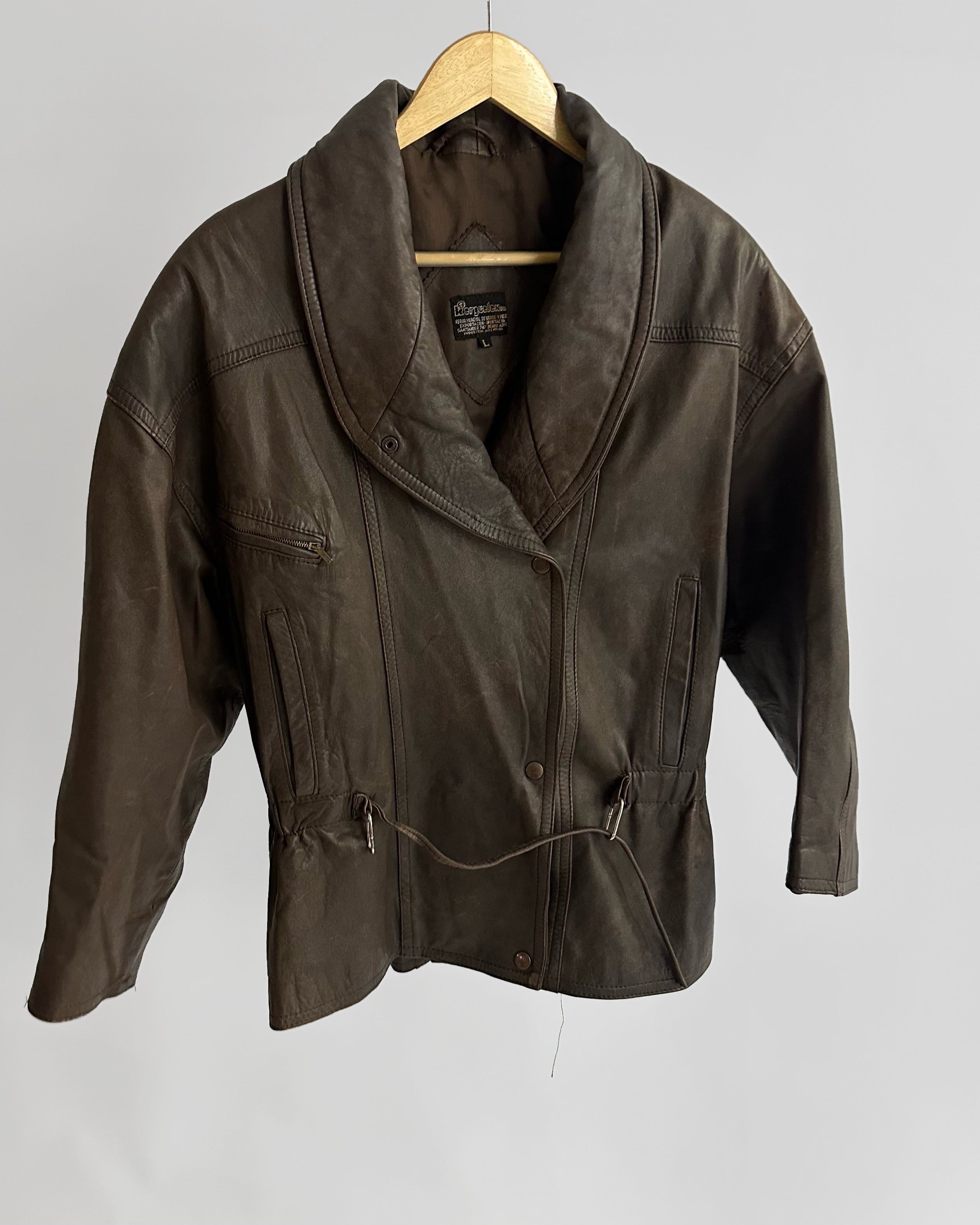 80s Distressed Brown Cowhide Leather Jacket – Alba Vintage Studio
