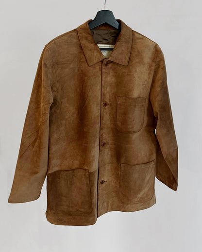 90s Brown Suede Overshirt Jacket – Made in Spain