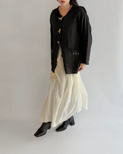 Vintage French Linen Sailor Collar Jacket