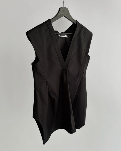 Jil Sander SS2013 Sculptural Black Cotton Top – Runway Piece
