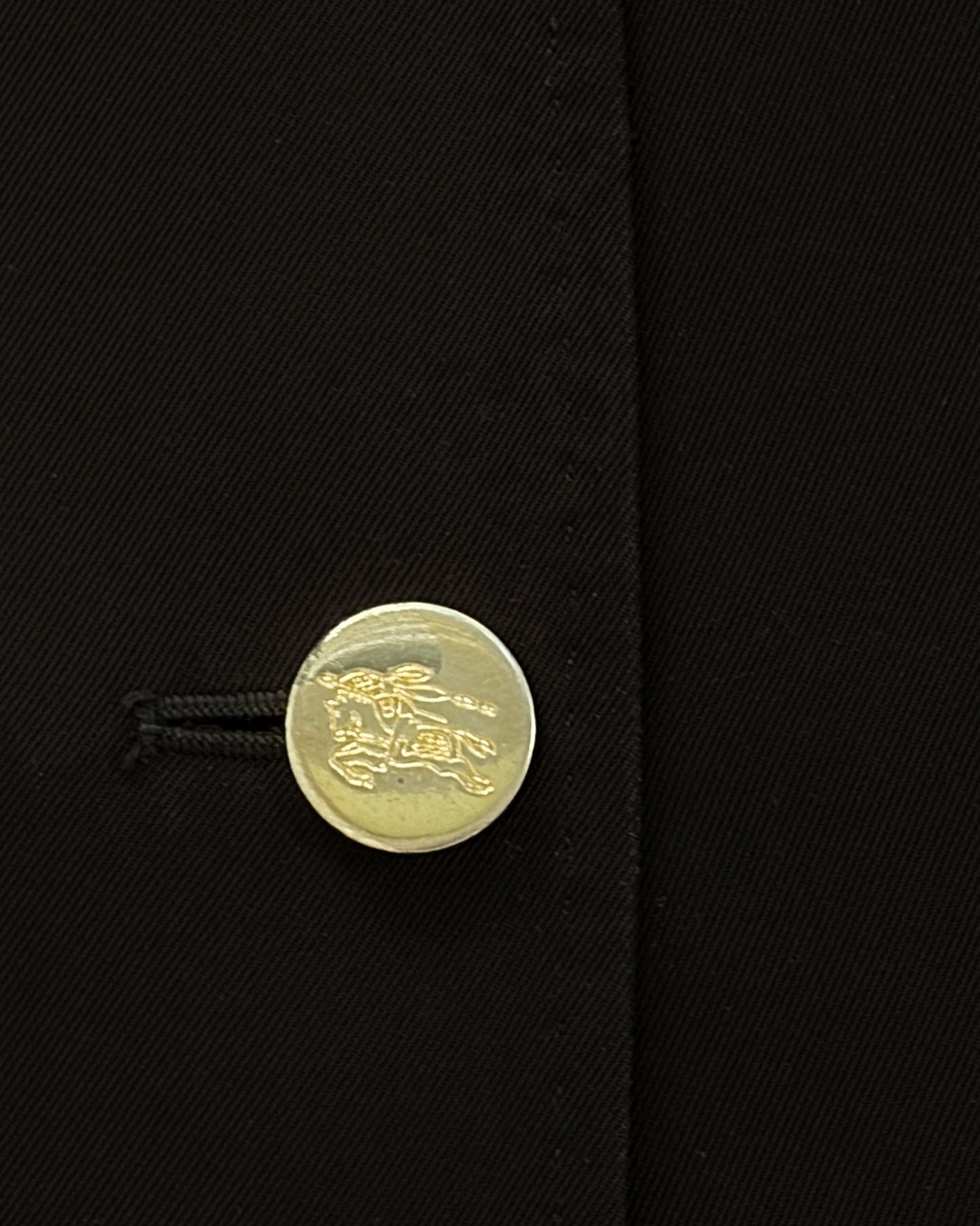 Vintage 1990s Burberry Black Minimal Blazer