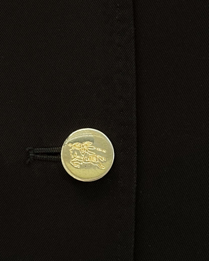 Vintage 1990s Burberry Black Minimal Blazer