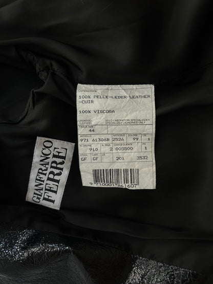 80s Gianfranco Ferré Black Patent Leather Coat