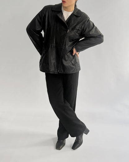 80s Black Leather Jacket