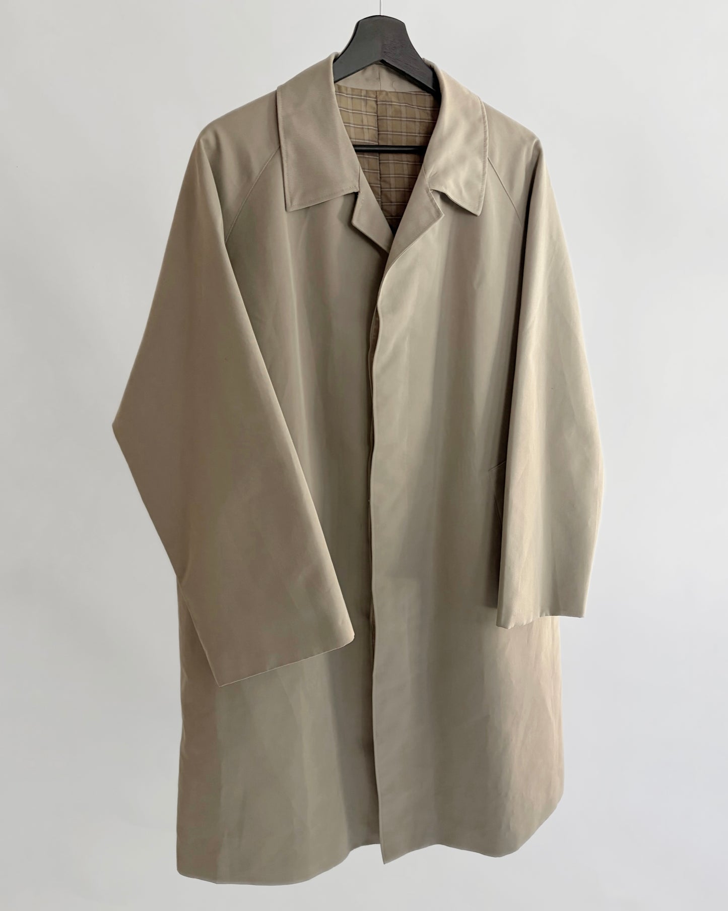 Vintage 1970s Beige Minimal Trench Coat