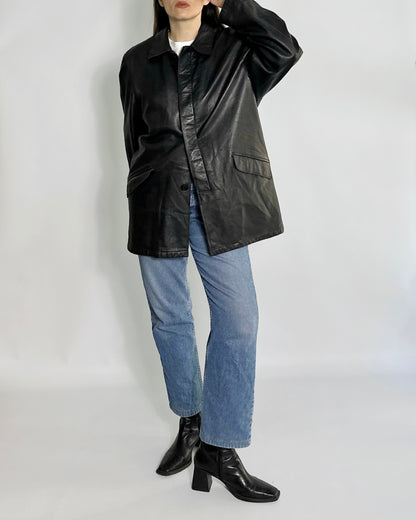 Vintage 2000s Black Leather Jacket