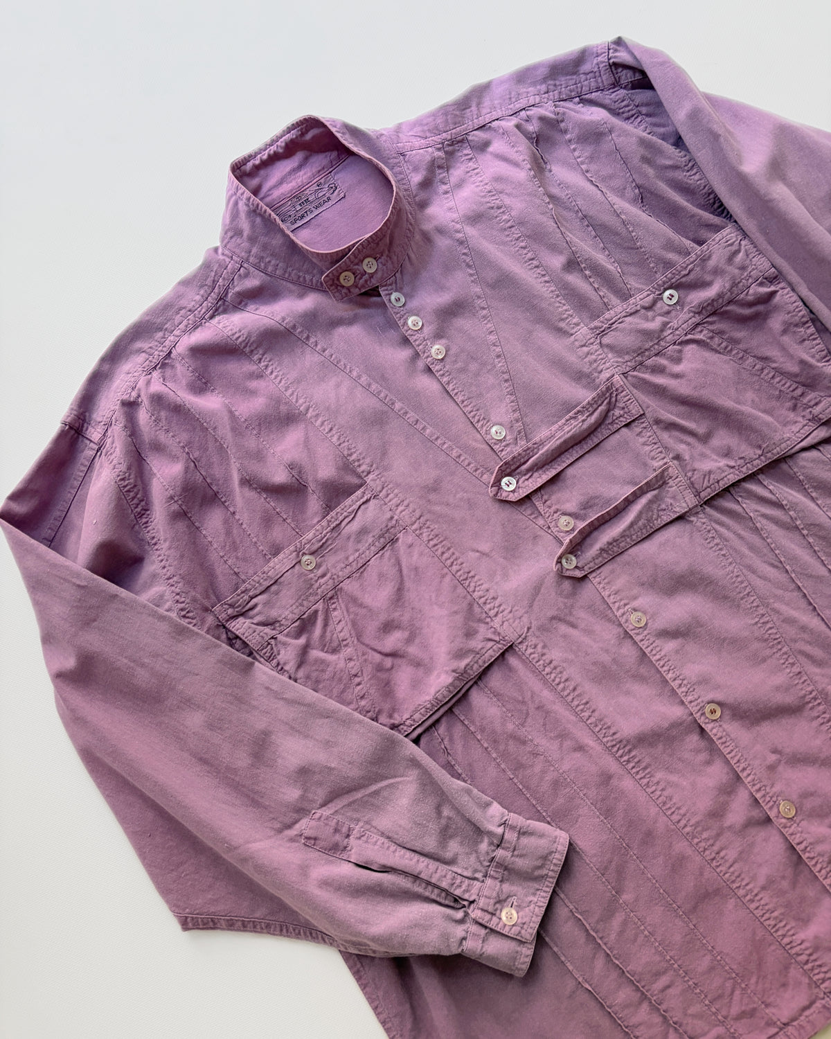 Vintage 1980s Dusty Mauve Cotton Utility Shirt