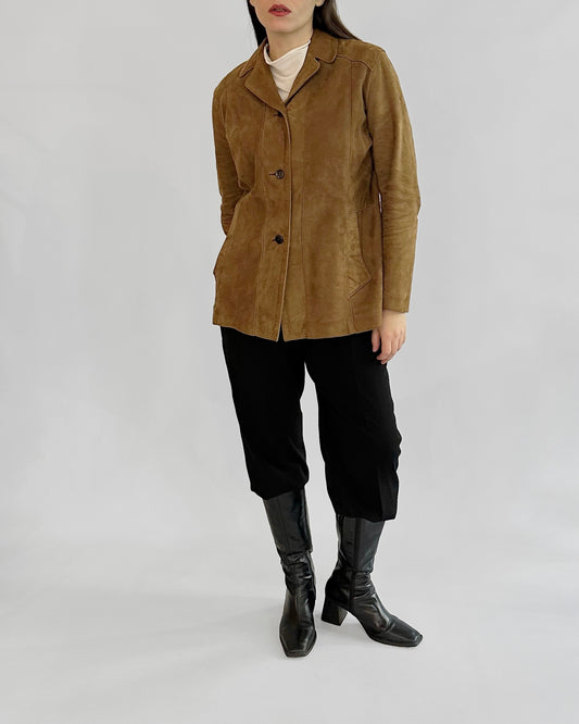 90s Brown Suede Jacket – Made in Portugal