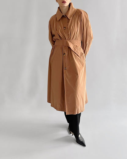 90s Jil Sander Minimalist Peach Trench Coat