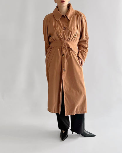 90s Jil Sander Minimalist Peach Trench Coat